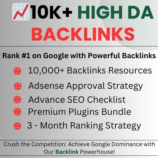 10K+ High DA Backlinks